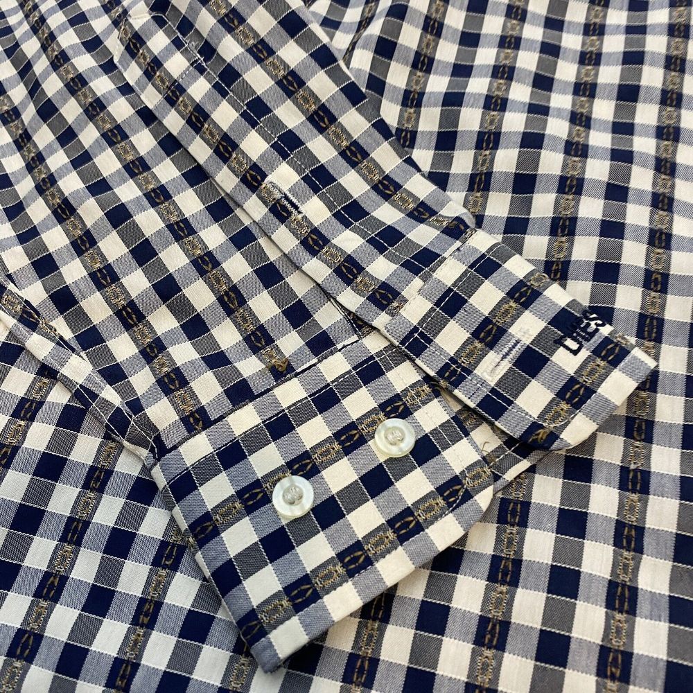 Diesel Shirt Mens Large 16.5 33-34 Knit Plaid Long Sleeve Textured - Picture 3 of 13